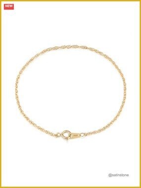 14K Gold Rope Link Bracelet, 1.8mm Singapore Chain, 6-7 in